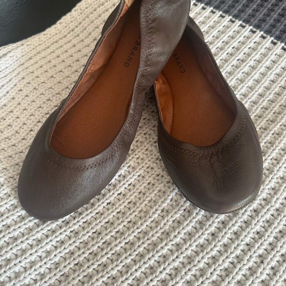 NEW Lucky Brand Emmie Leather Ballet Flat - Brown Size 9